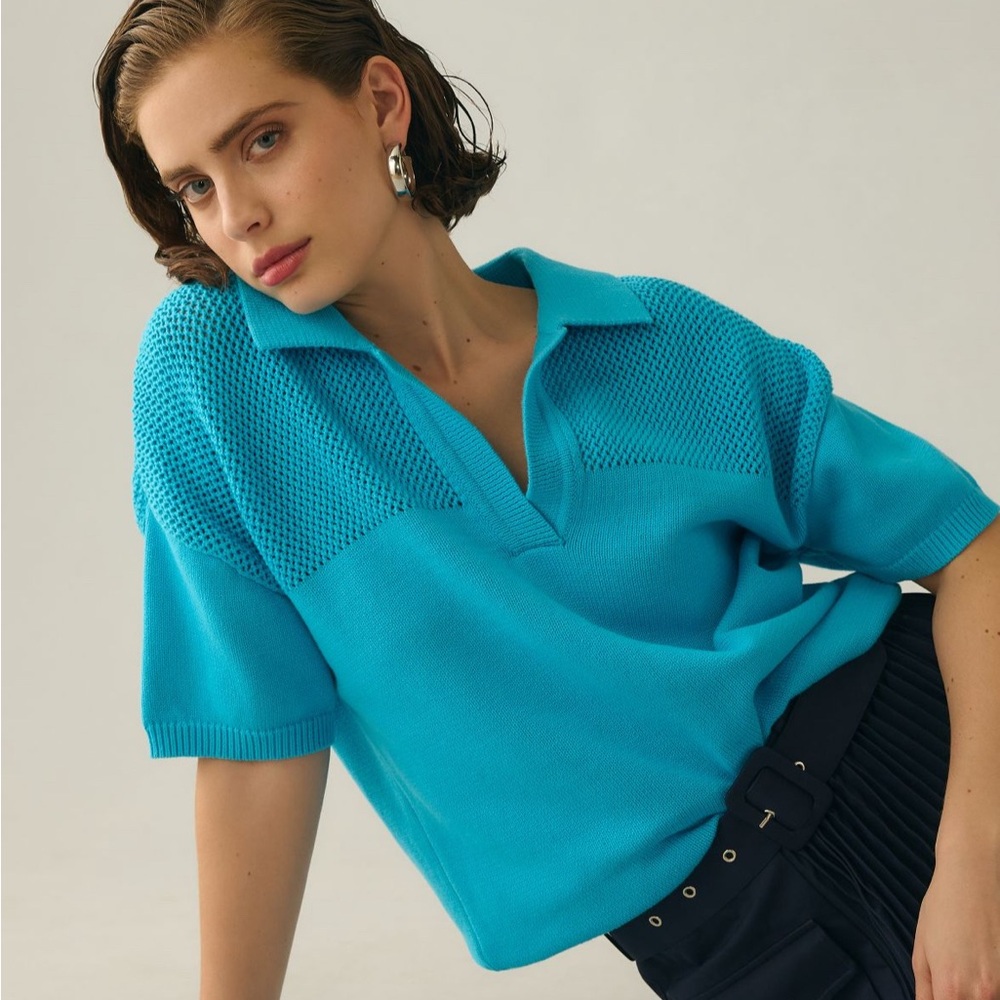 Anthropologie Polo Sweater Tee